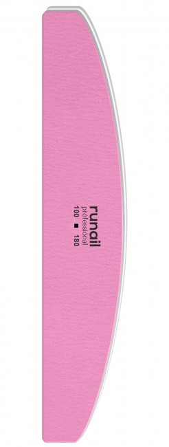 Профессиональная пилка для искусственных ногтей (розовая, полукруглая, 100/180)