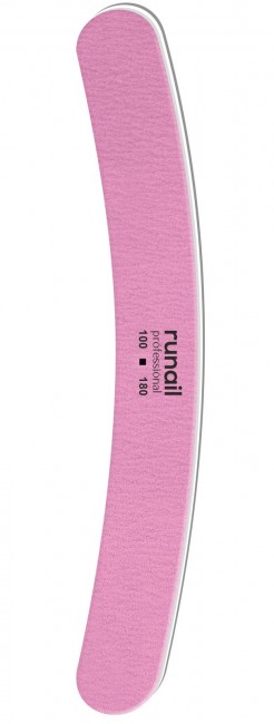 Профессиональная пилка для искусственных ногтей (розовая, бумеранг, 100/180)